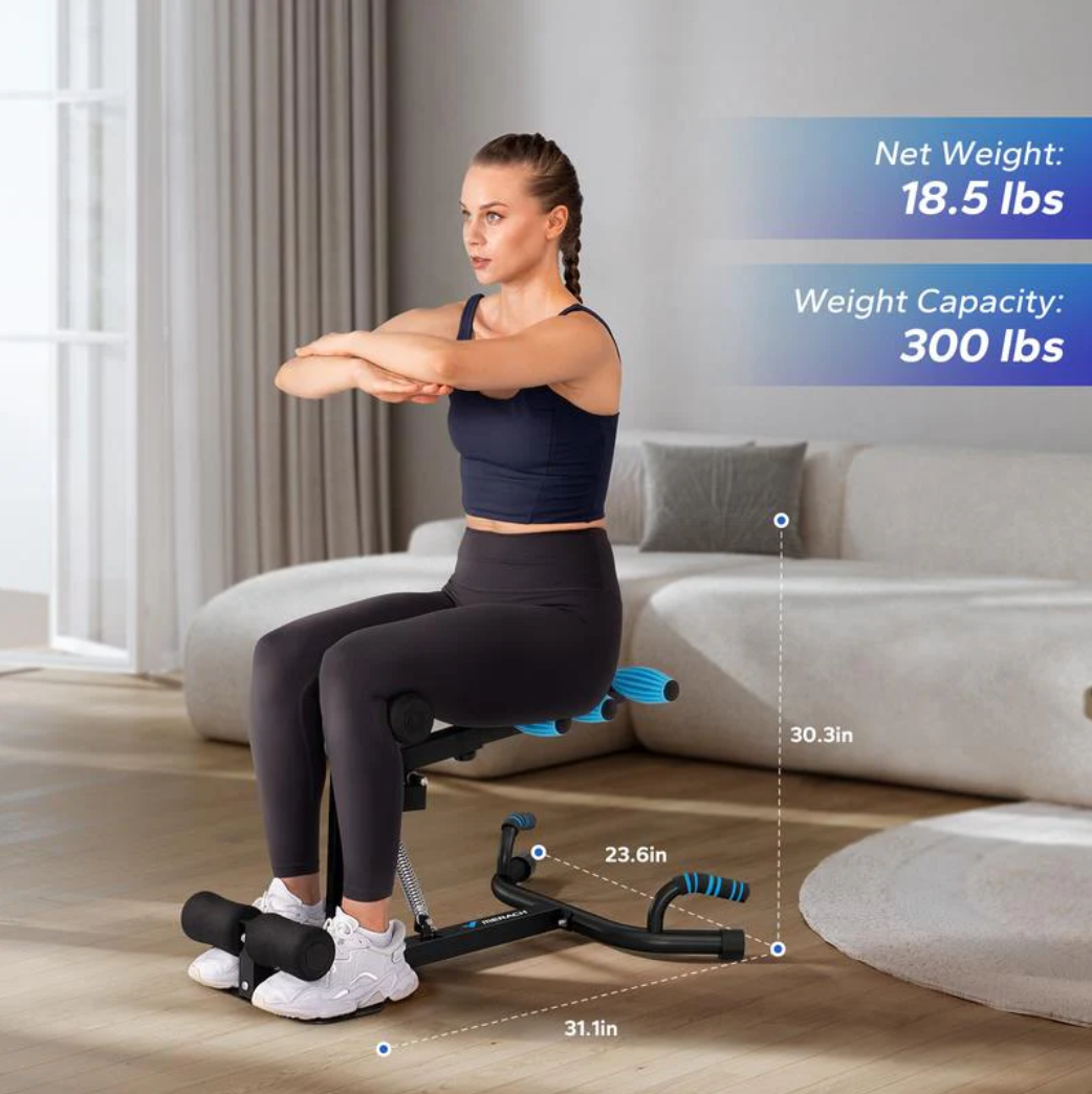 MERACH Deep Squat Machine – Adjustable Glutes & Abs Workout Equipment for Home Gym, Sit Up & Push Up Fitness Training Bench